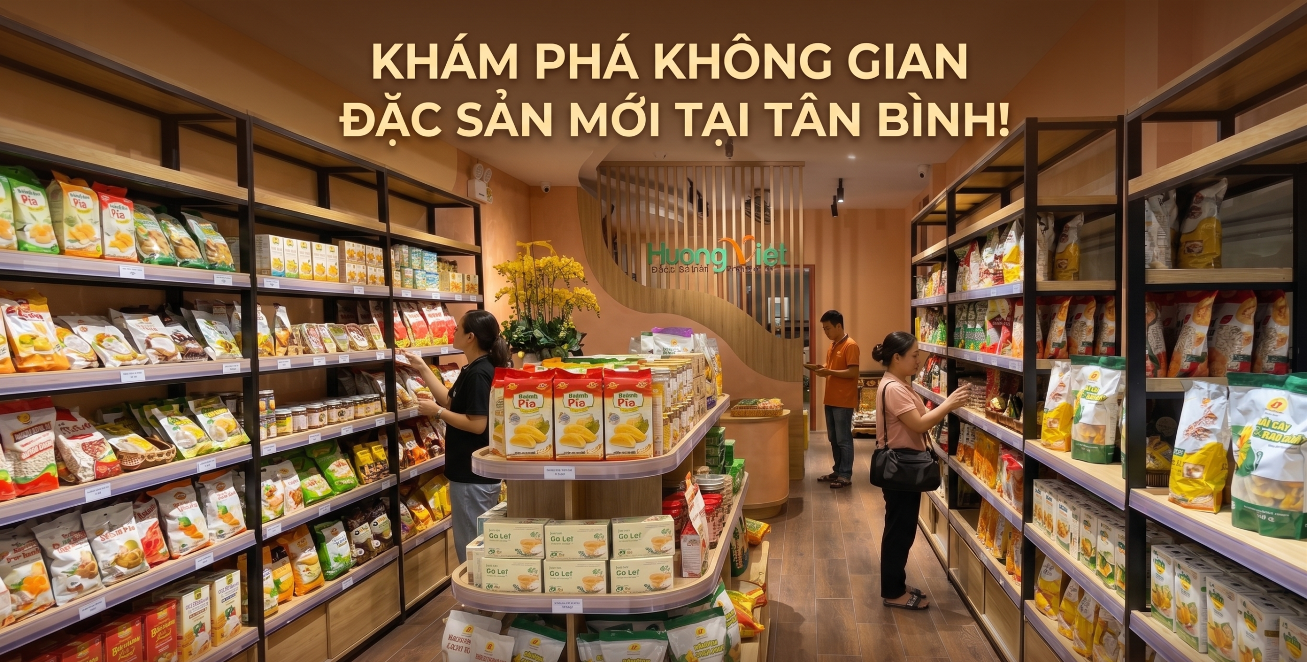 Không gian mua sắm rộng rãi, thoáng mát tại chi nhánh mới nhất của Hương Việt Mart