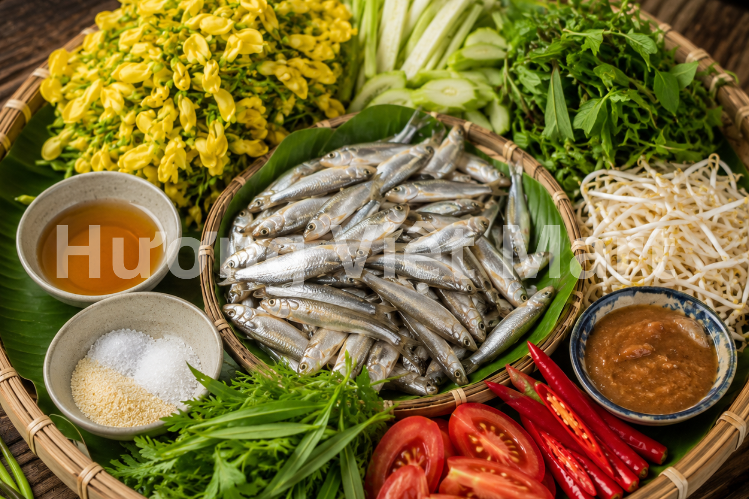 Hình này tham khảo về nồi canh bông điên điển chuẩn vị miền Tây.
