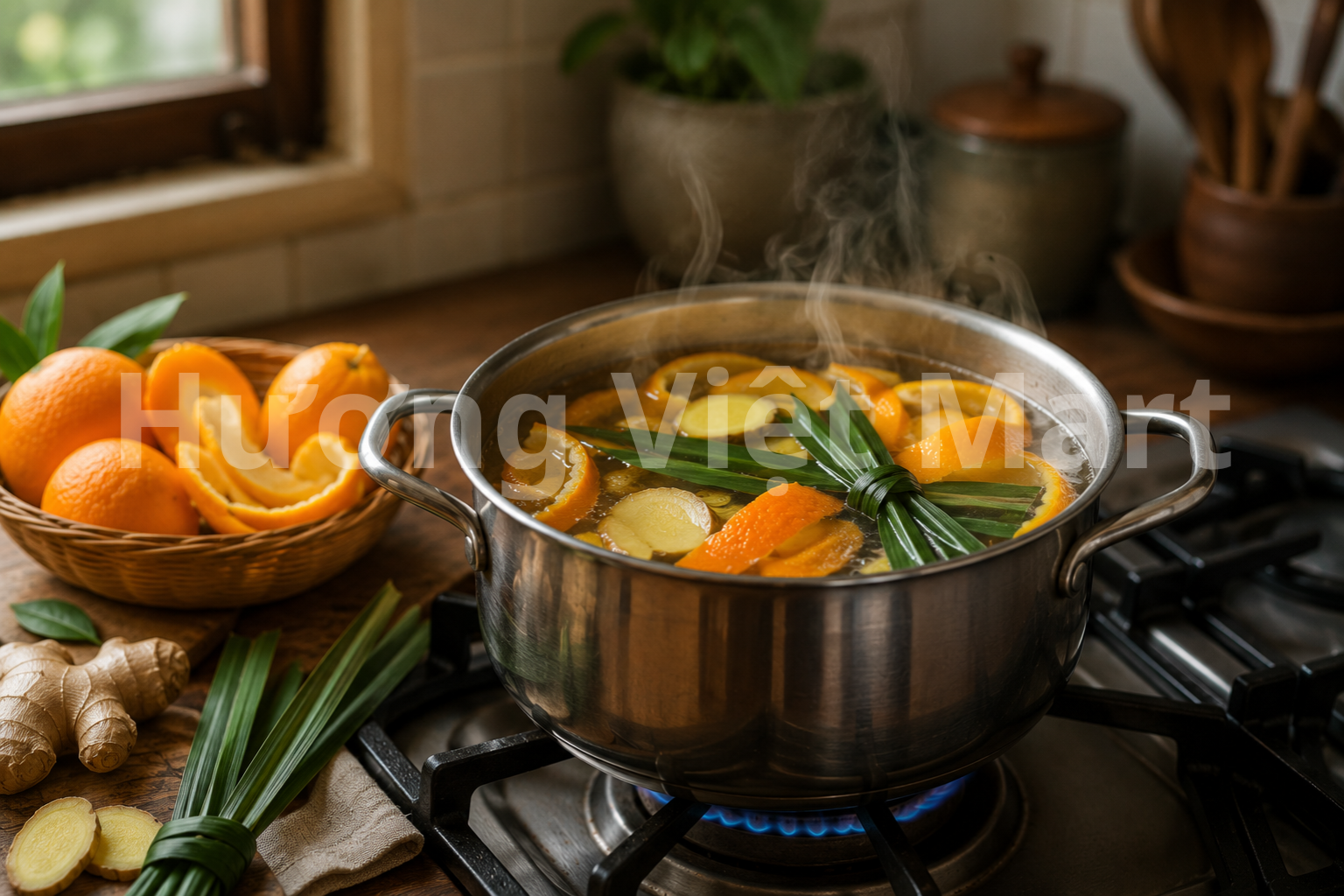 Vỏ bưởi thay vỏ cam sẽ cho hương nhẹ hơn, thanh thoát hơn — phù hợp với buổi sáng sớm.