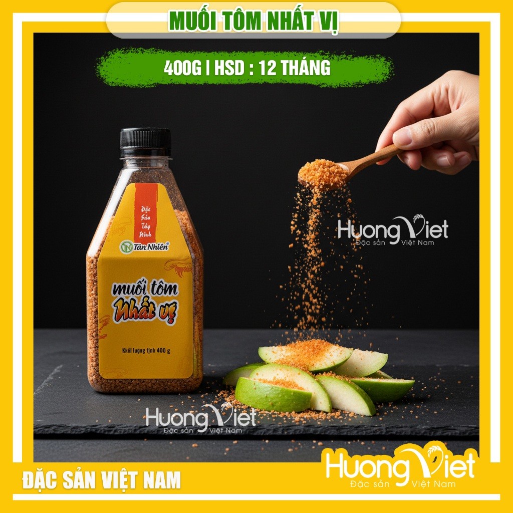 Muối tôm Tây Ninh chấm trái cây Nhất Vị - Hũ lớn 400g