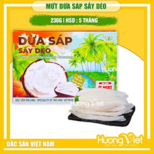 Mứt dừa sáp sấy dẻo ít ngọt Vicosap (Hộp 230g)