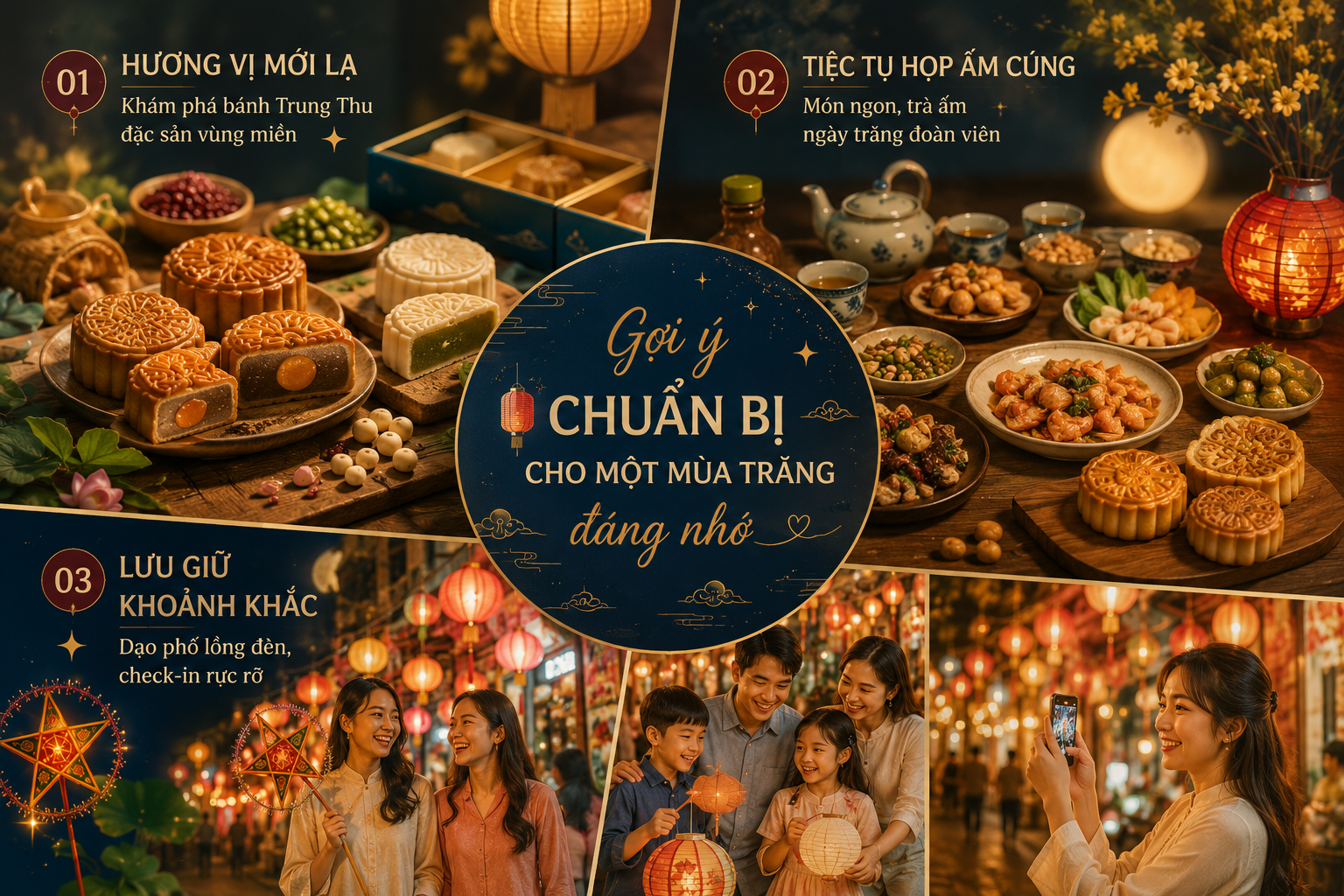 Hương vị Trung thu ngọt ngào trong từng miếng bánh. Chia sẻ ngọt bùi, thắt chặt tình thân.