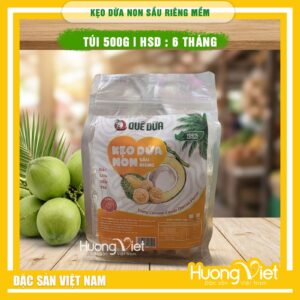 Kẹo dừa non vị Sầu Riêng Quê Dừa Vĩnh Long - Túi 500g