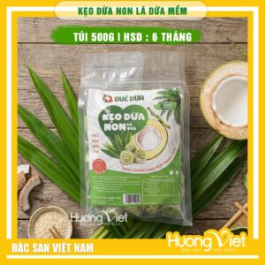 Kẹo dừa non vị Lá Dứa Quê Dừa Bến Tre - Túi 500g