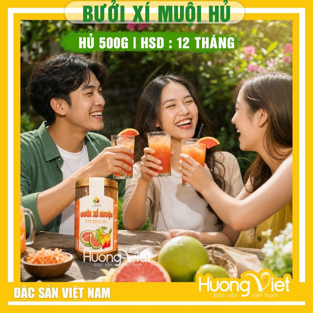 Nước mứt bưởi xí muội vị chua ngọt tự nhiên 123 Farm (Hũ 500g)