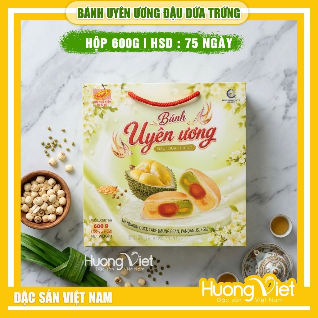 Bánh uyên ương Đậu Dứa Trứng Tân Huê Viên 600g (Vị mới)
