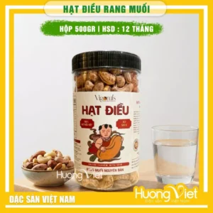 Hạt điều nguyên vỏ lụa rang muối Vigonuts - Hũ 500g