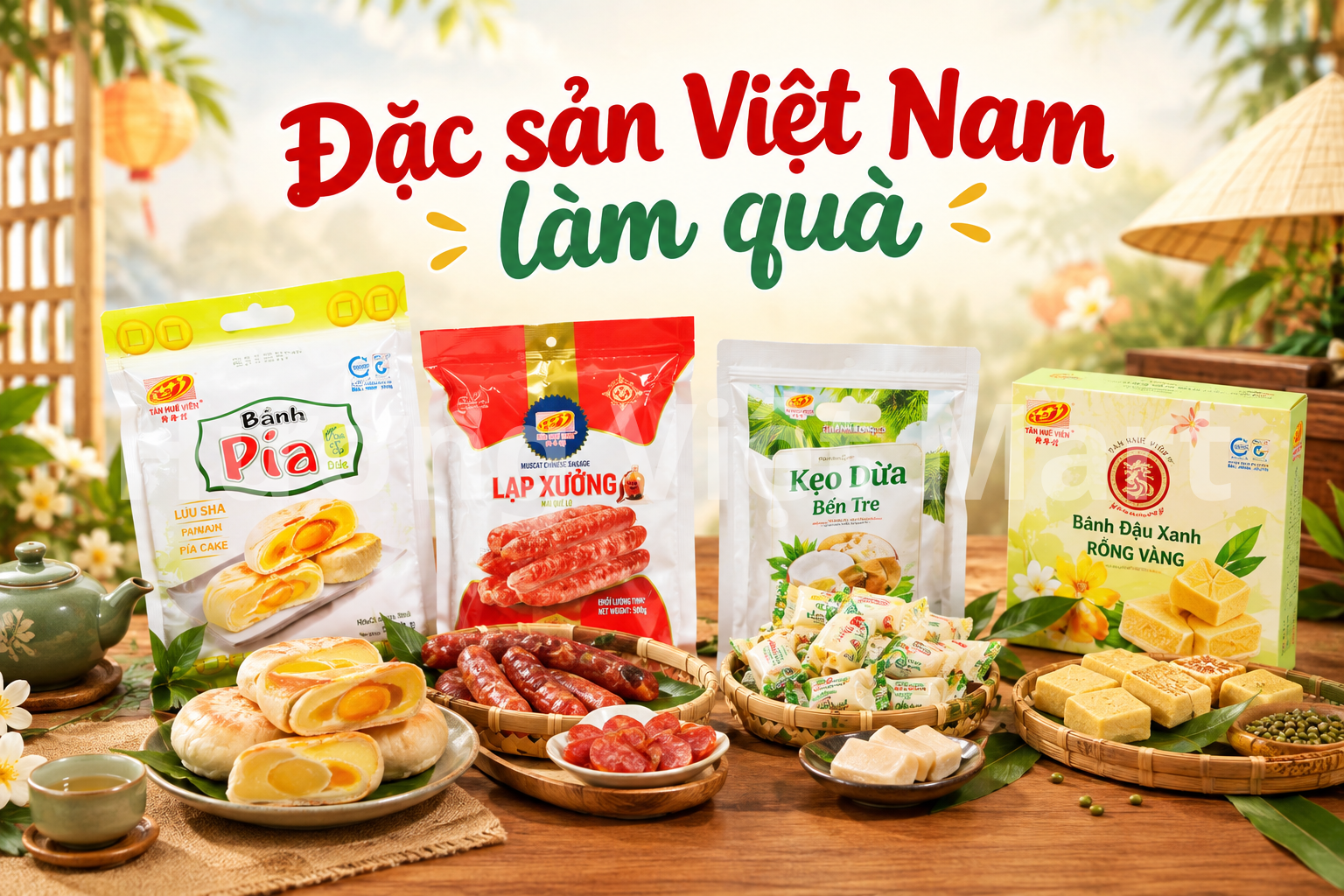 Hương Việt Mart nổi tiếng với sự biết đến là một cửa hàng chueyen các loại bánh kẹo đặc sản vùng miền tại Sài Gòn.