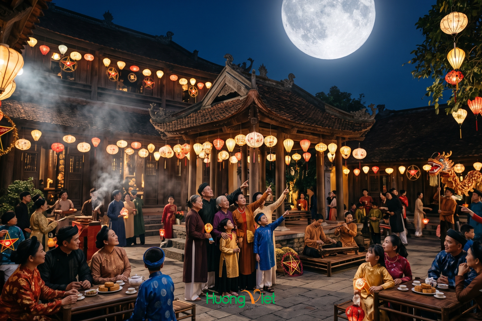 Trung Thu là Tết đoàn viên. Dưới ánh trăng rằm, quây quần bên gia đình cùng ấm trà thơm và miếng bánh ngọt mộc mạc, bình yên đến lạ.