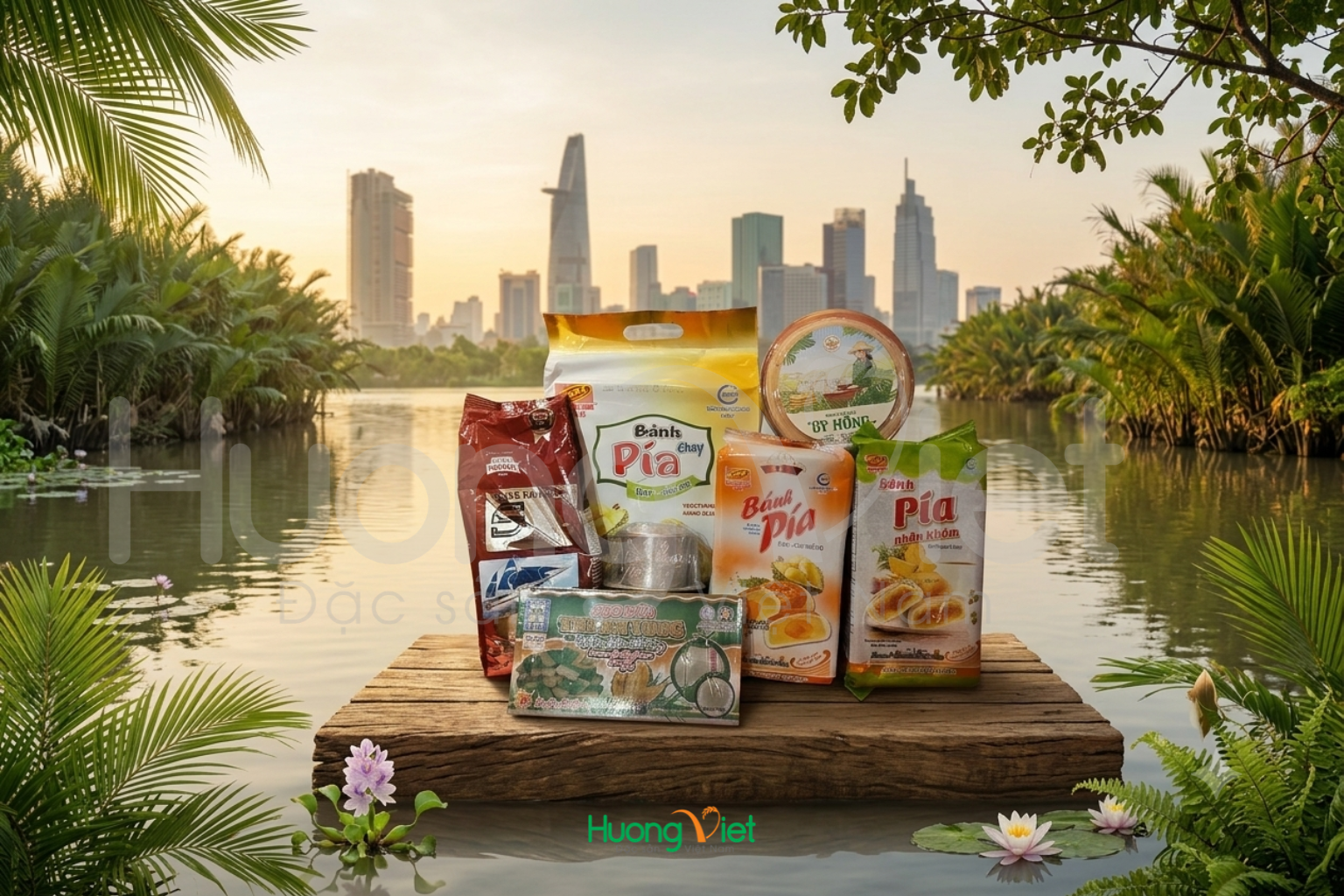 Hương Việt Mart chuyên bán các loại bánh kẹo vùng miền, đầy đủ các sản phẩm cho du khách khi ghé đến Sài Gòn.